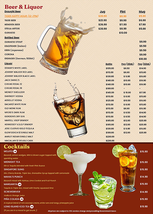 Shish Mahal Restaurant Singapore Menu
