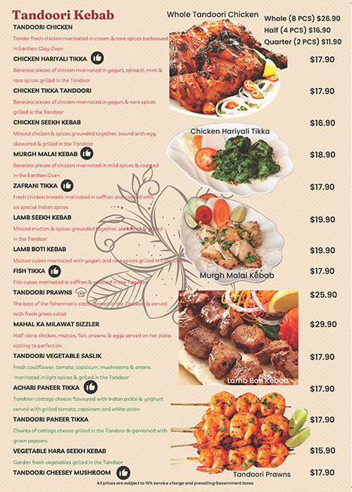 Shish Mahal Restaurant Singapore Menu
