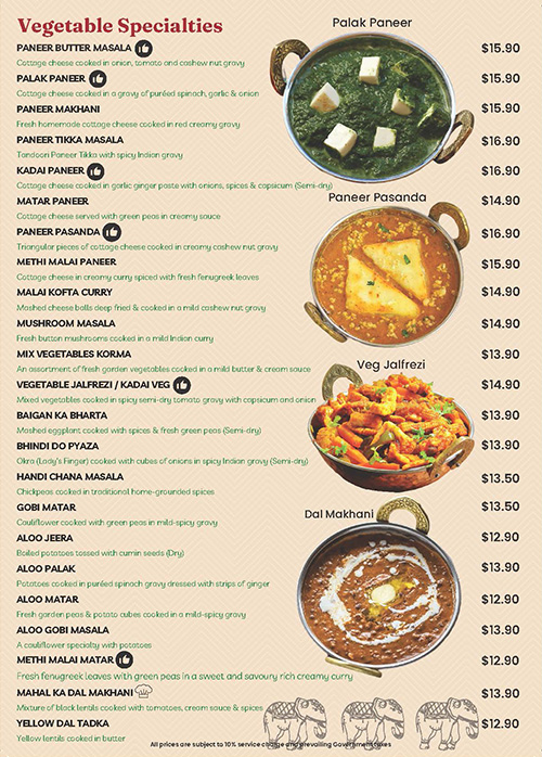 Shish Mahal Restaurant Singapore Menu