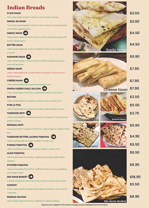 Shish Mahal Restaurant Singapore Menu